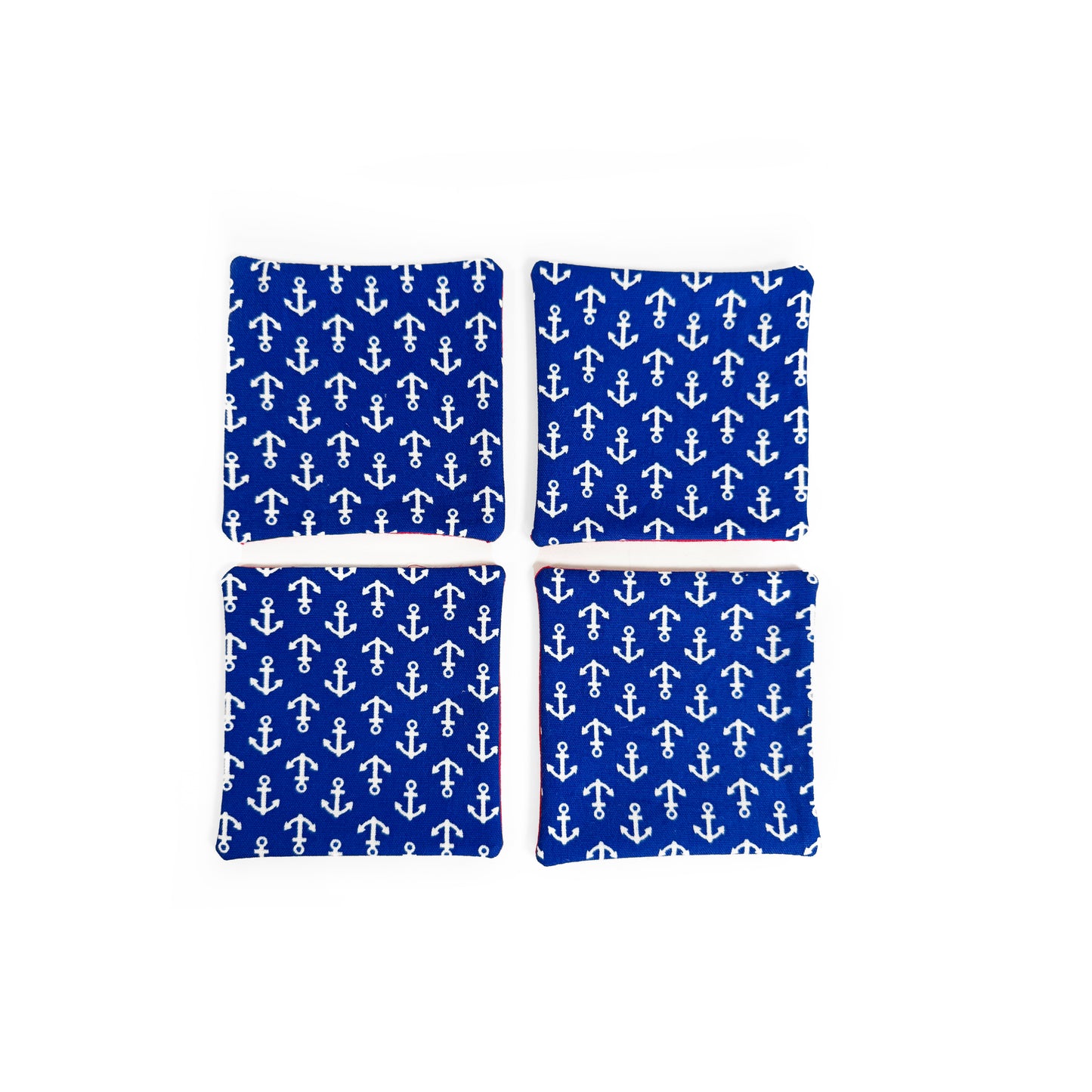 Blue Anchor Coaster Set