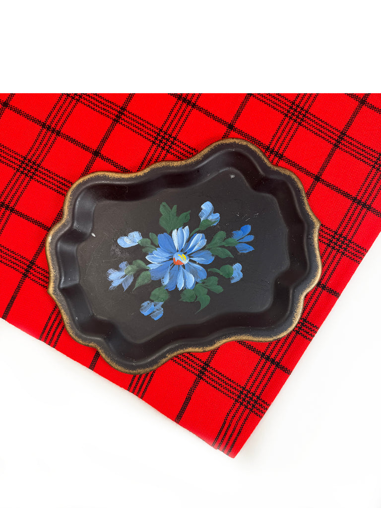 Handpainted Black Floral Tray - Late to the Party