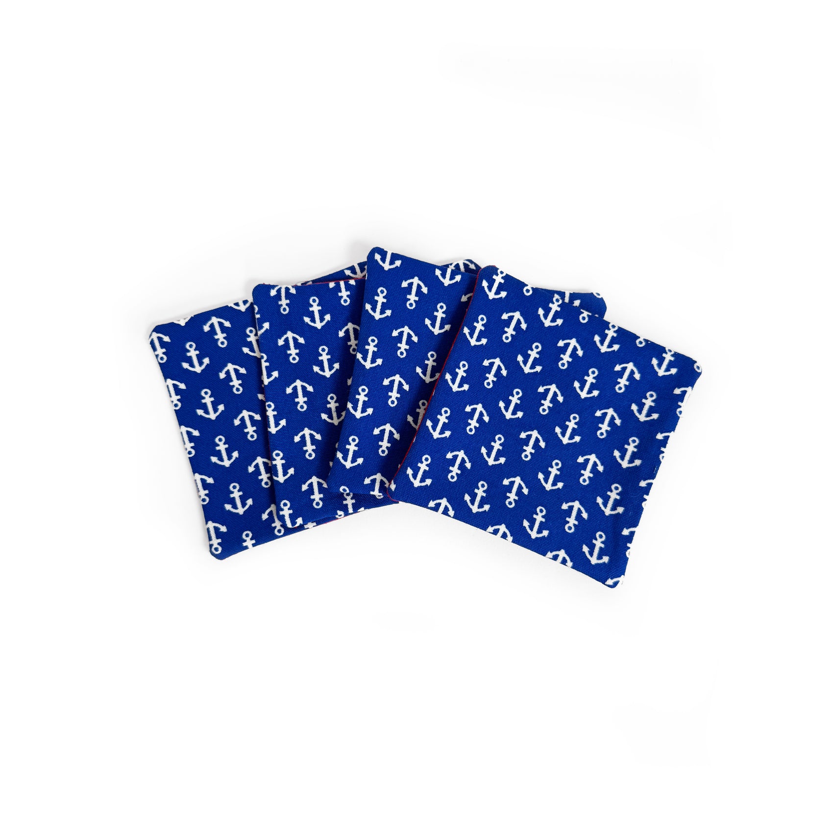 Blue Anchor Coaster Set