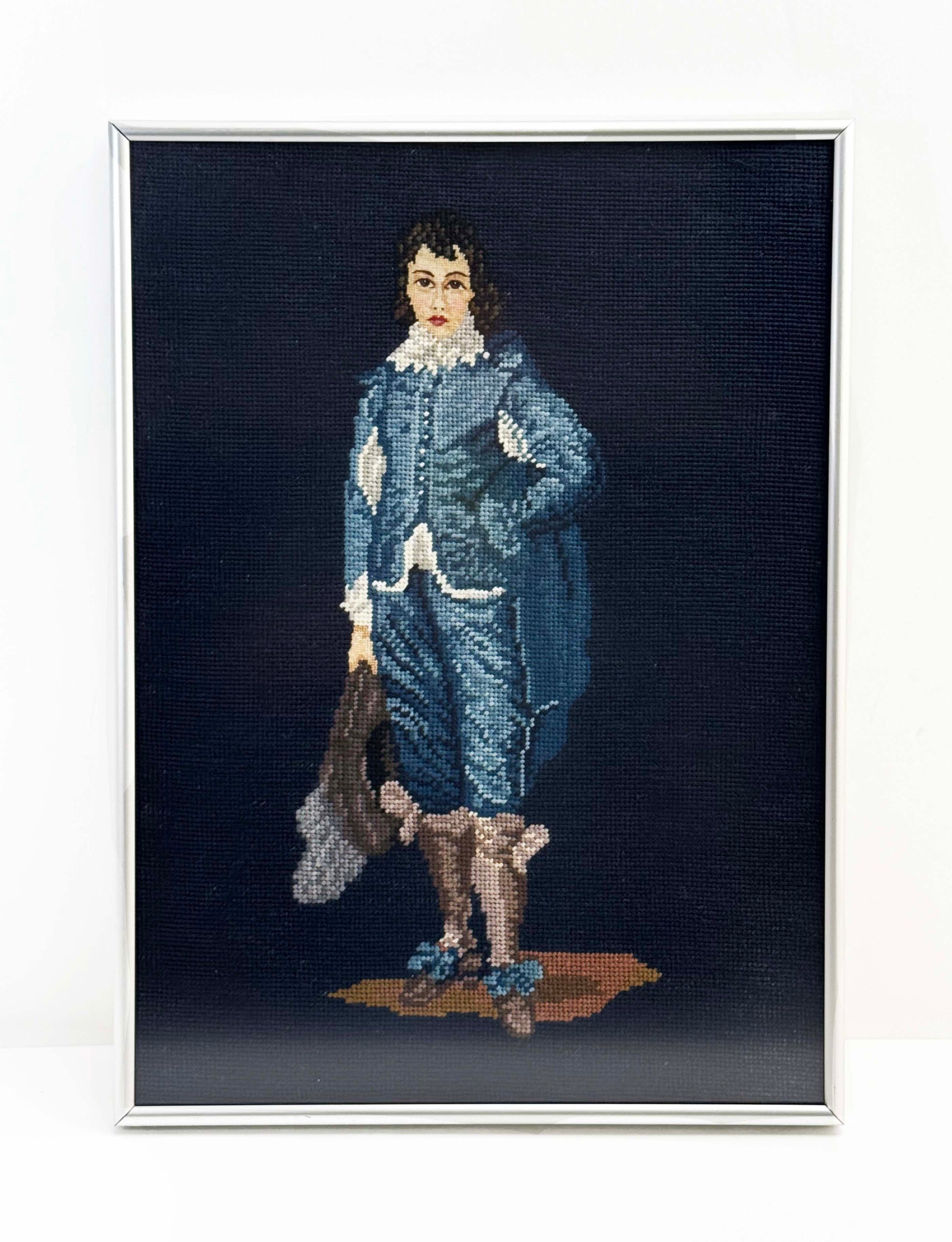 Iconic Blue Boy Needlepoint - Late to the Party