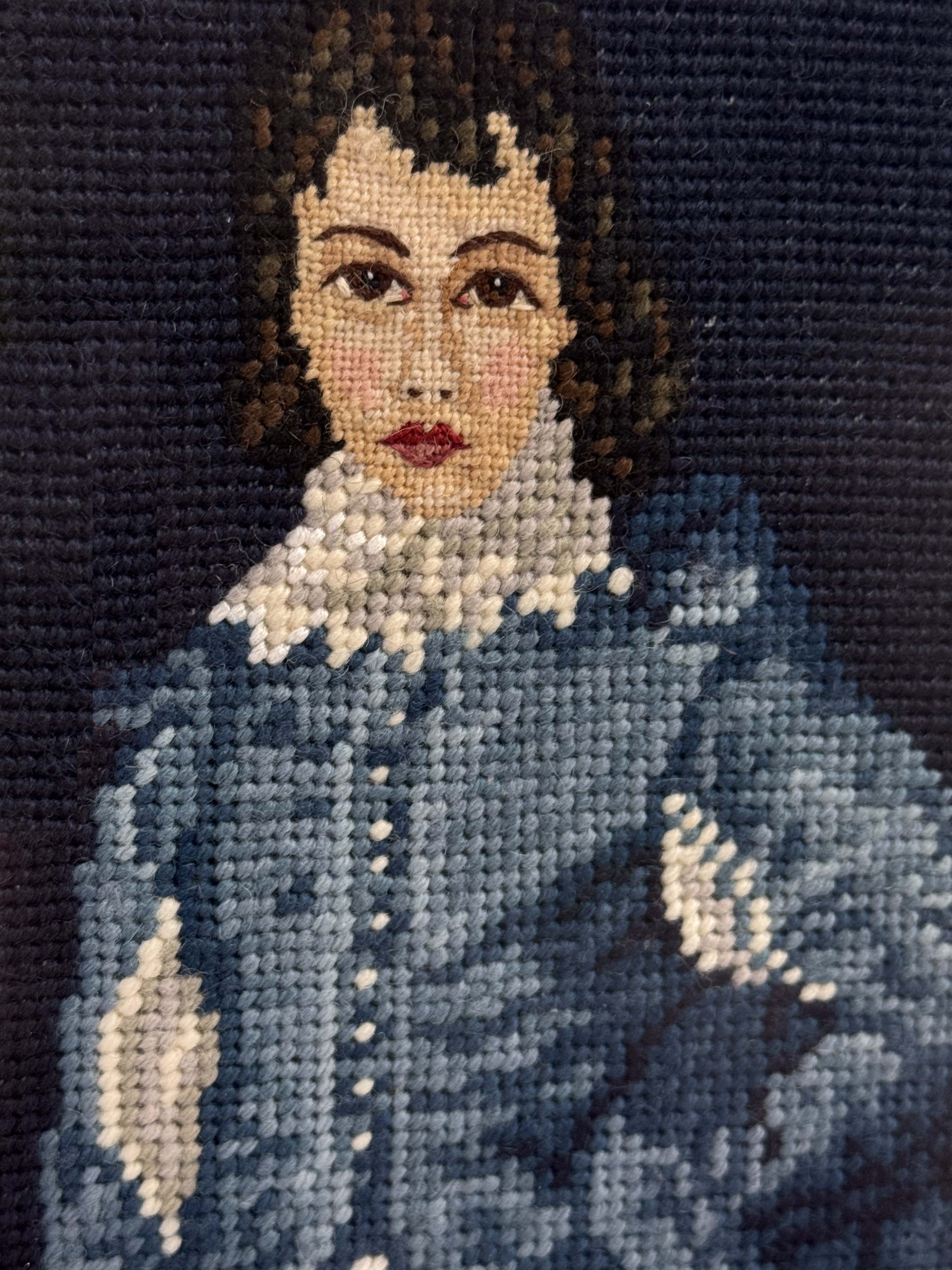 Iconic Blue Boy Needlepoint - Late to the Party