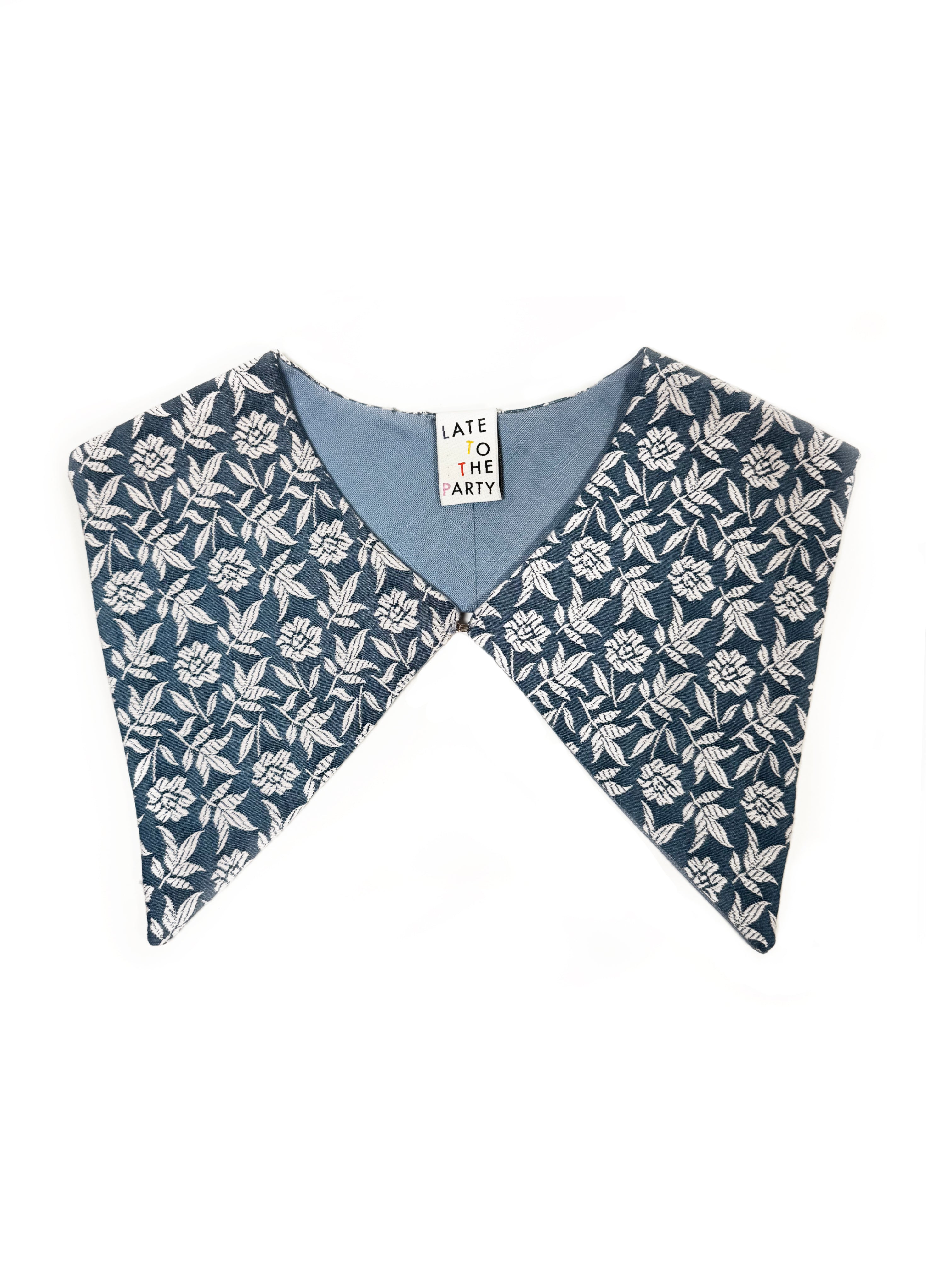 "Denim Brocade" Detachable Collar - Late to the Party