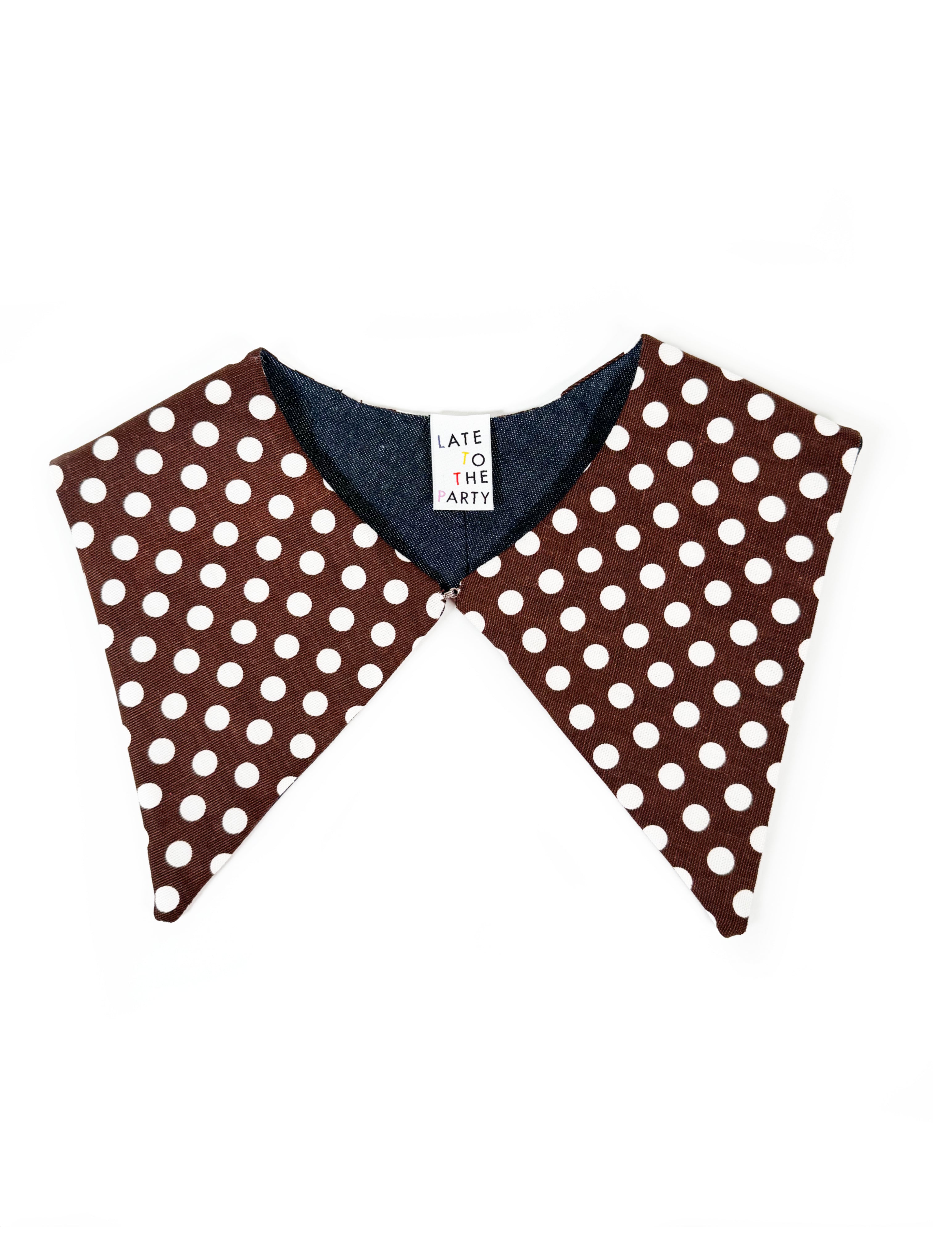 "Polka Dot Brown" Detachable Collar - Late to the Party