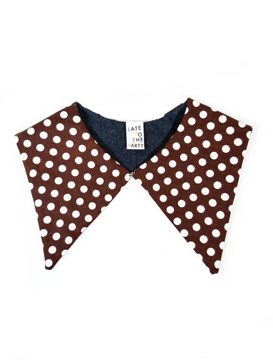 "Polka Dot Brown" Detachable Collar - Late to the Party