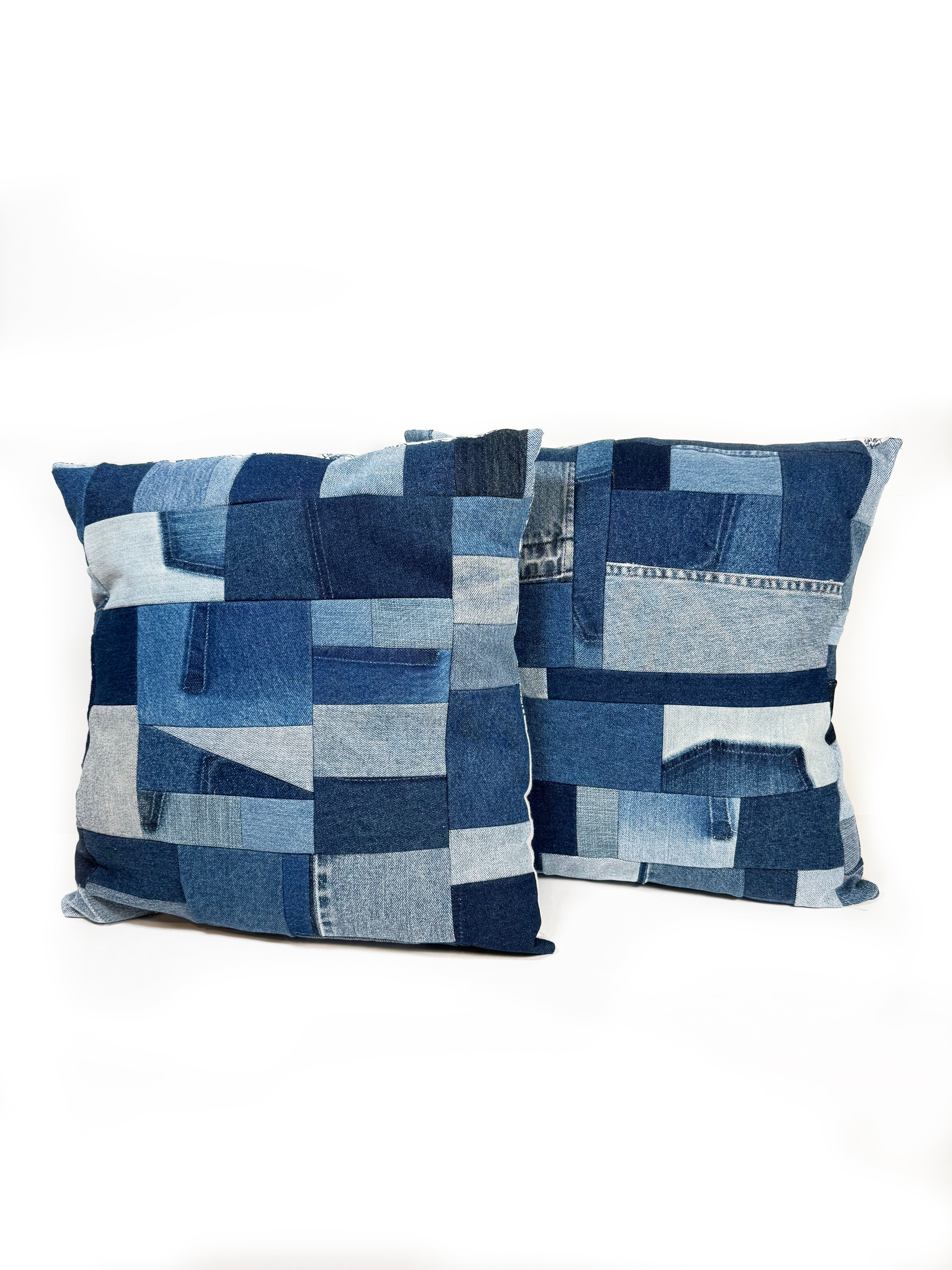 Denim Patchwork Pillow - Late to the Party