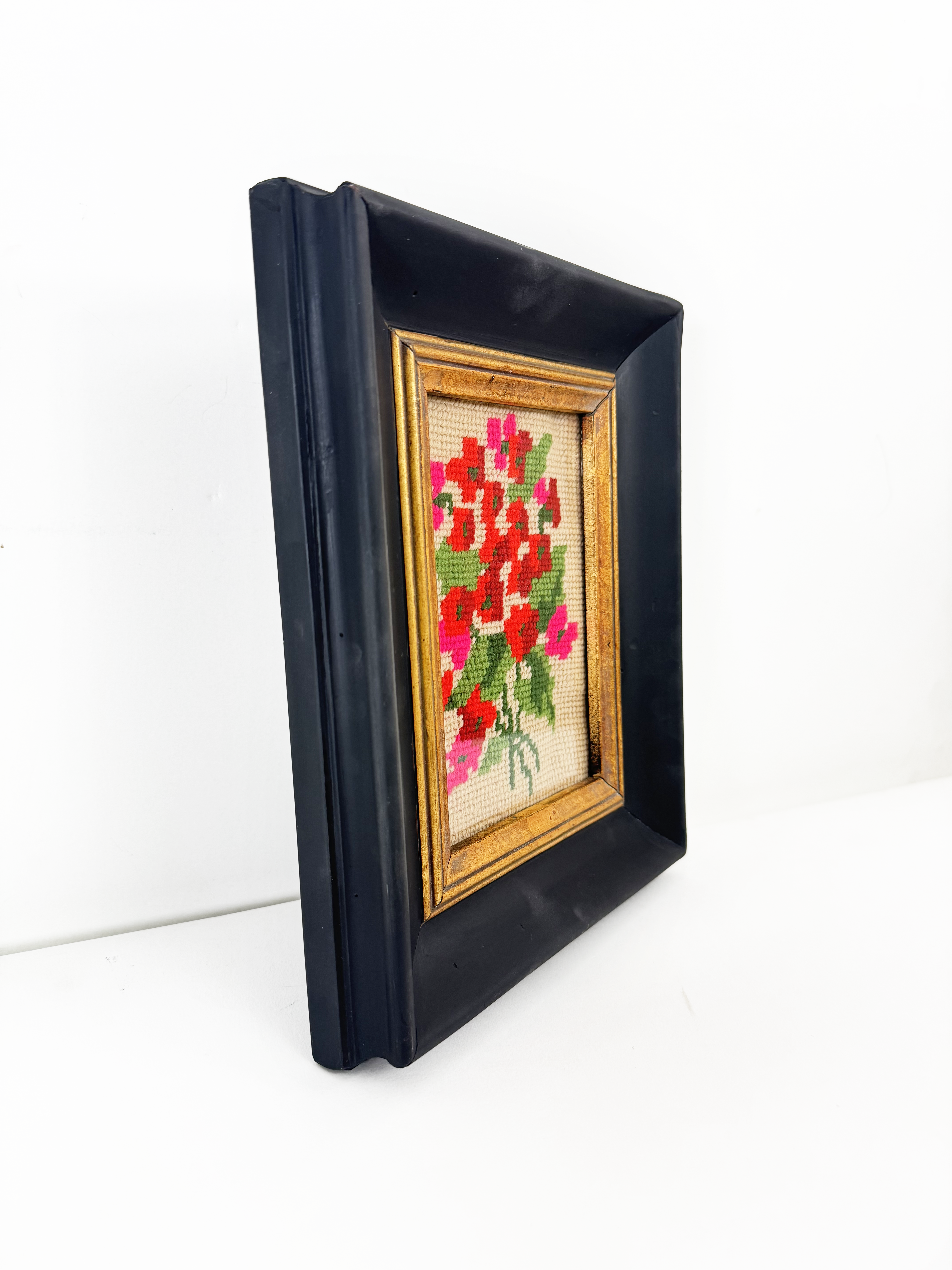 Framed Needlepoint Flowers