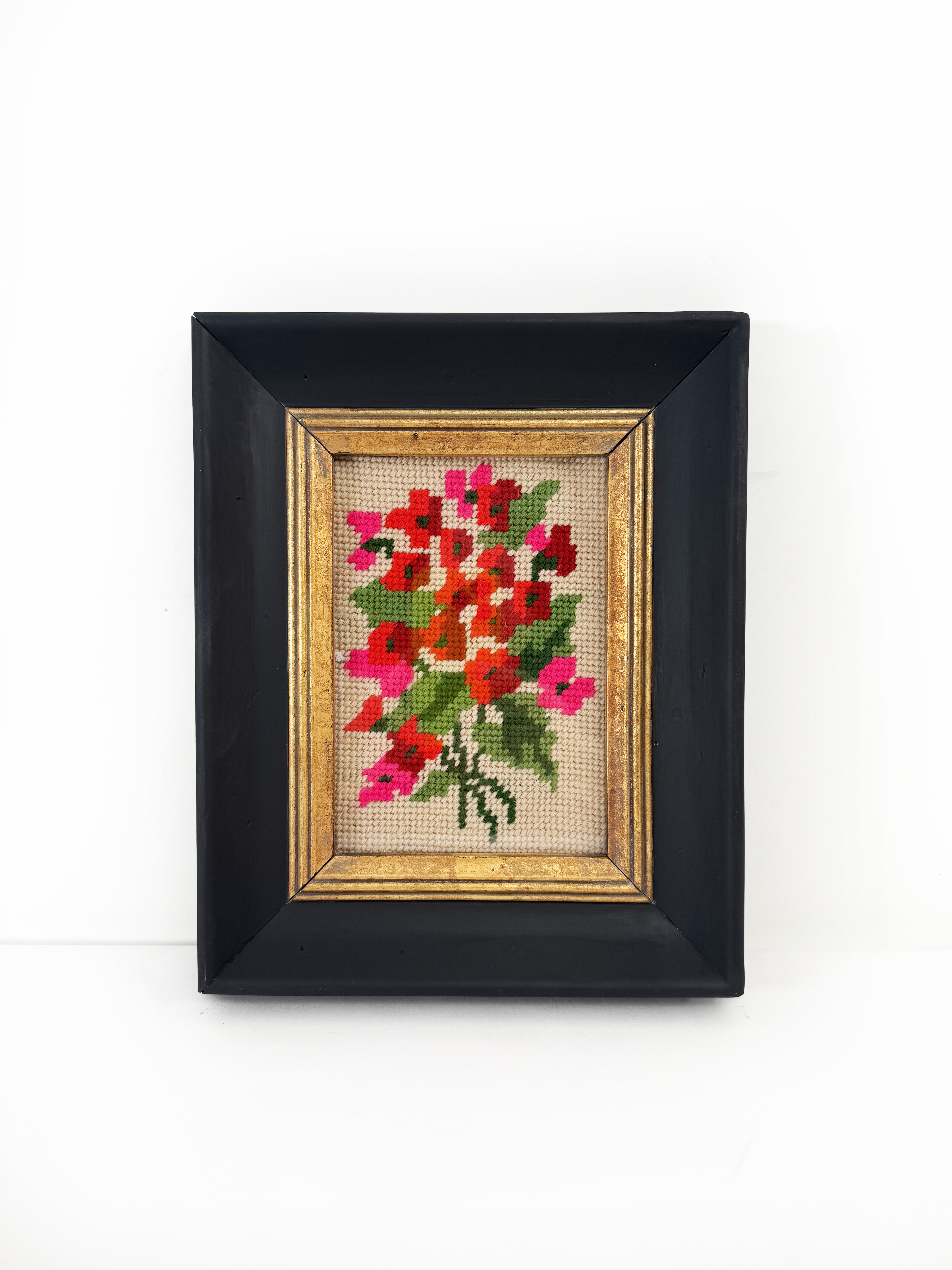 Framed Needlepoint Flowers