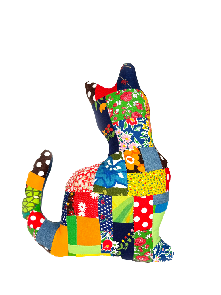Calico Patchwork Cat Pillow