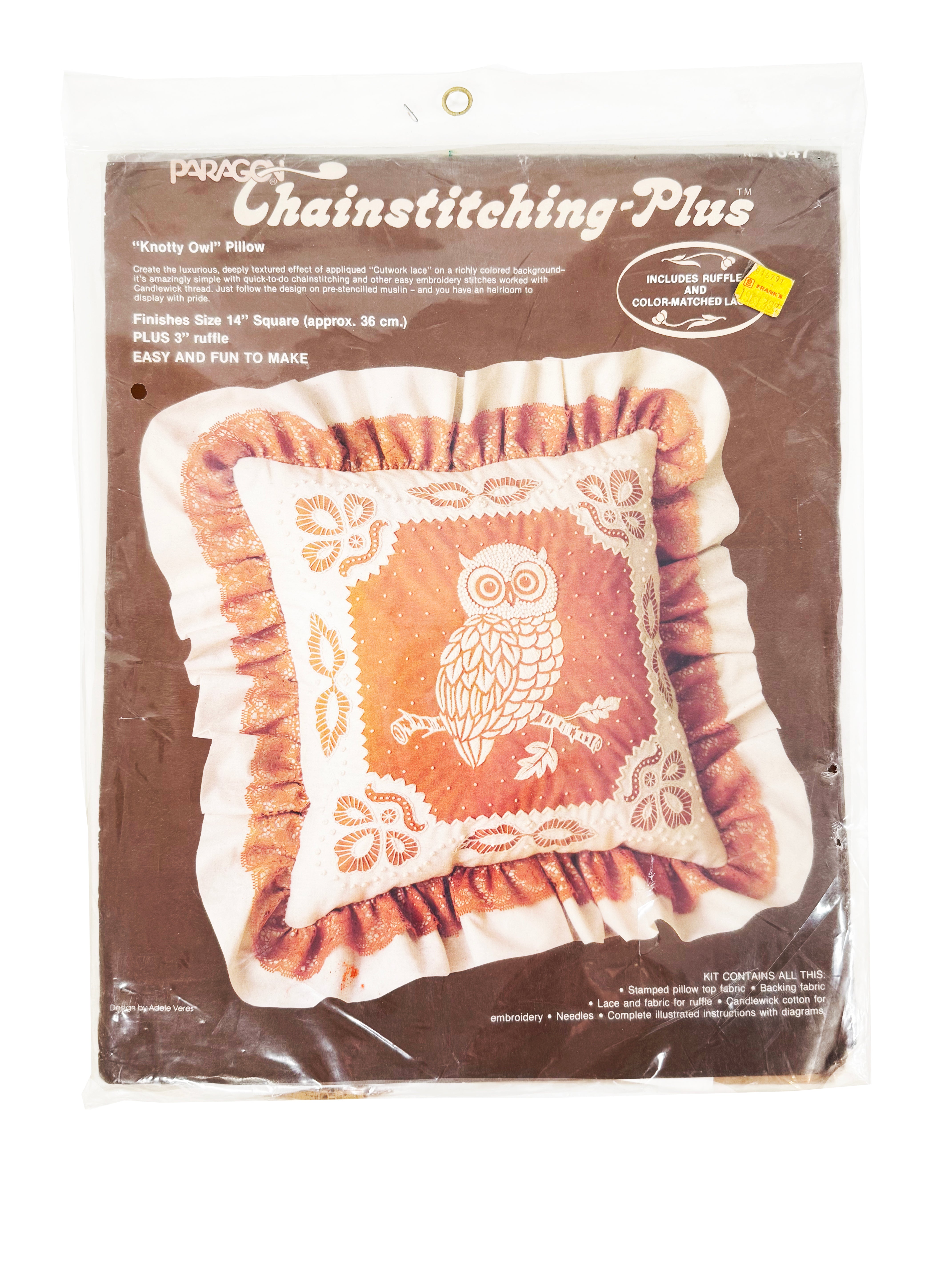 Vintage Owl Chainstitching Pillow Kit