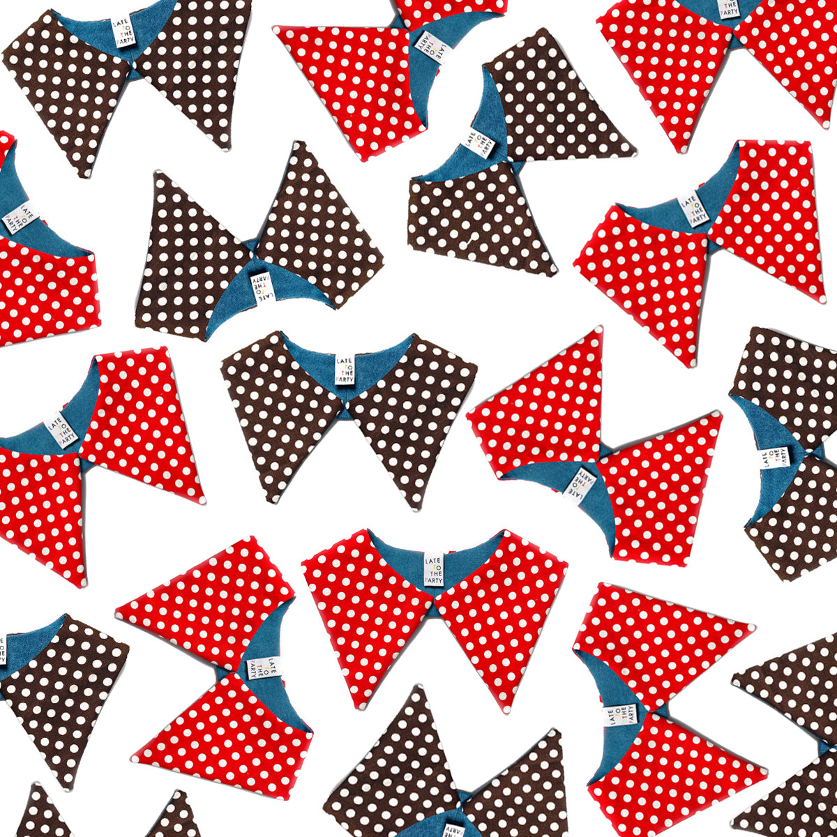 "Polka Dot Red" Detachable Collar - Late to the Party
