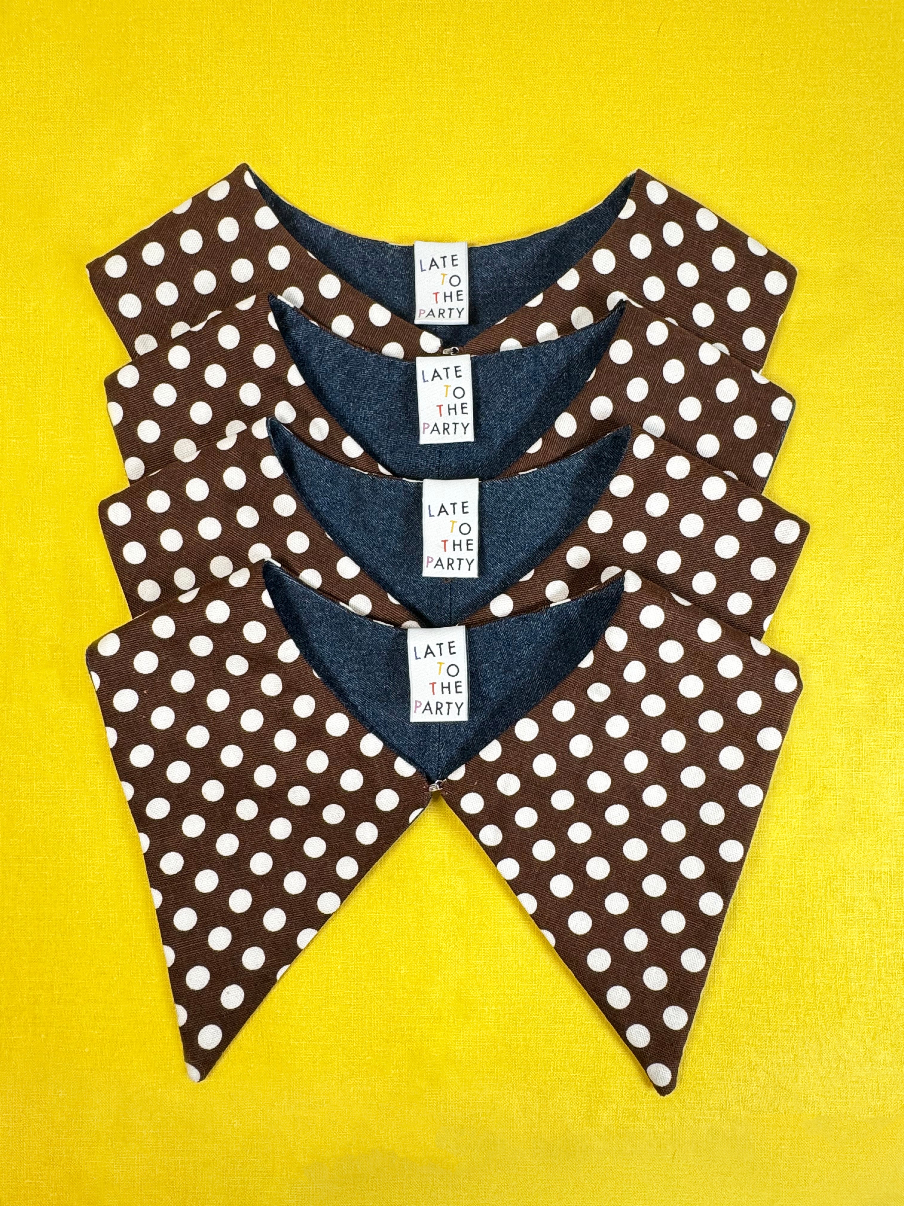 "Polka Dot Brown" Detachable Collar