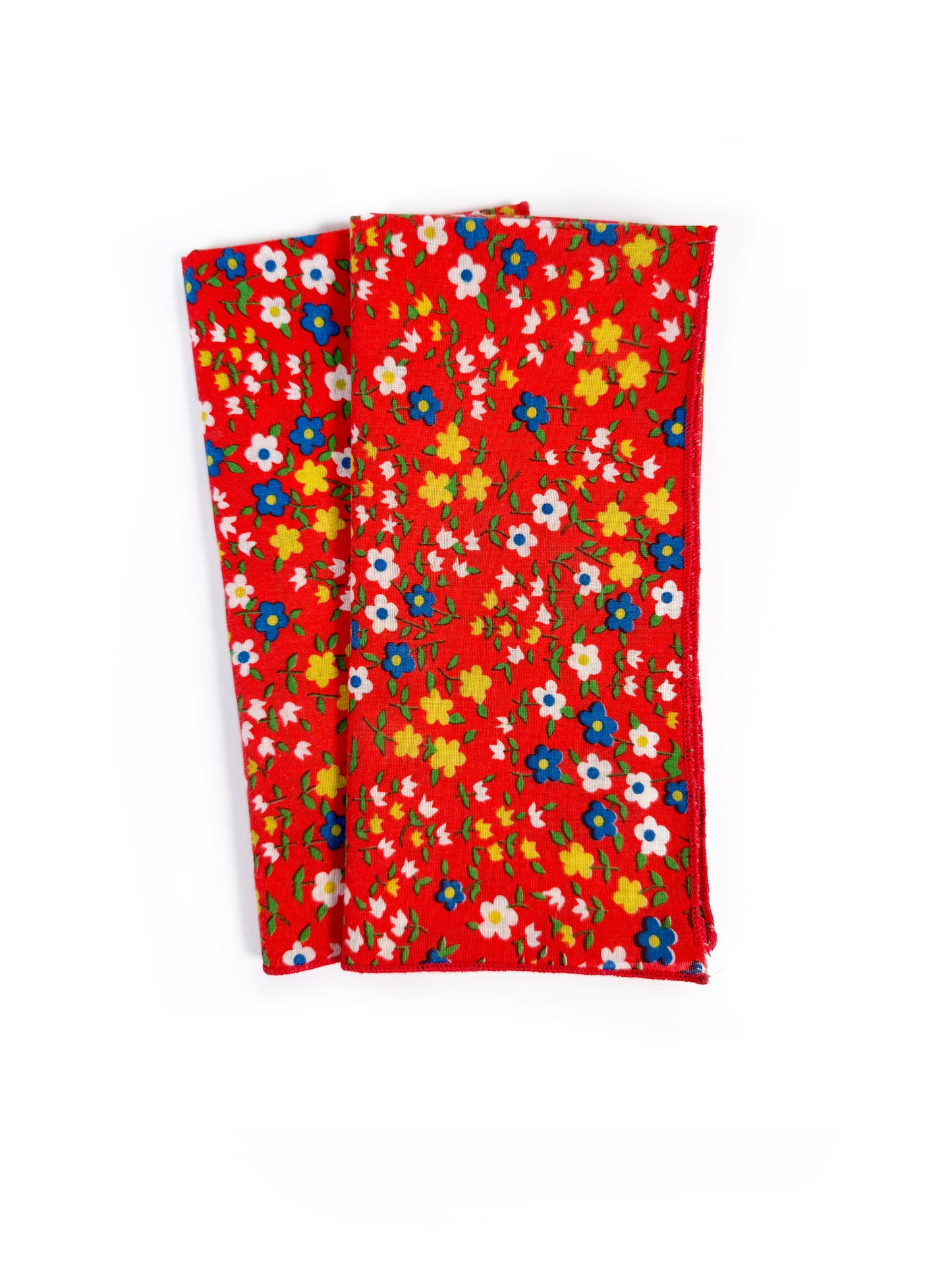 Vintage Red Calico Napkins (Set of 2)