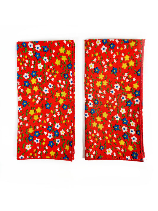 Vintage Red Calico Napkins (Set of 2) - Late to the Party