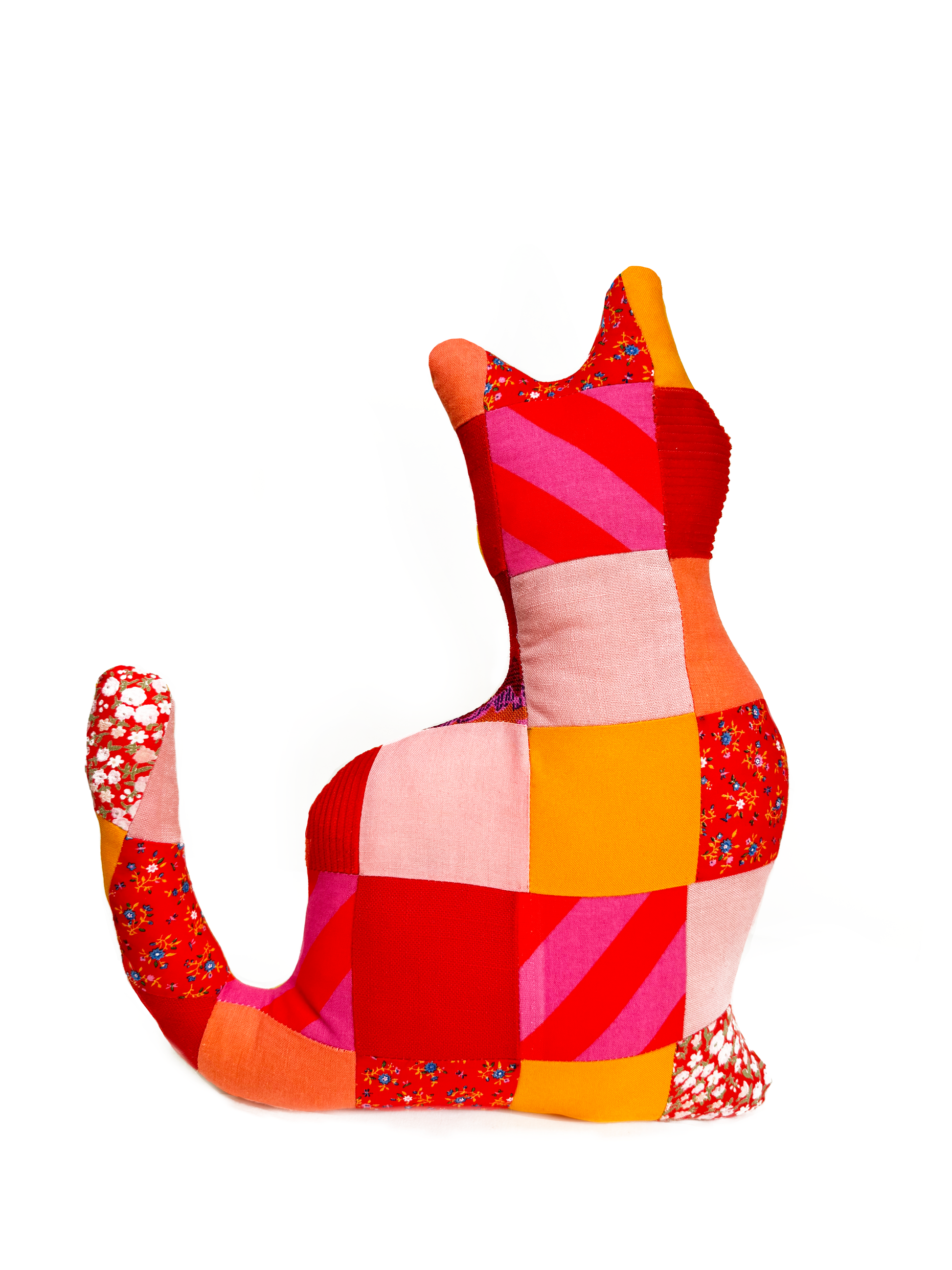 Rosy Red Patchwork Cat - Late to the Party