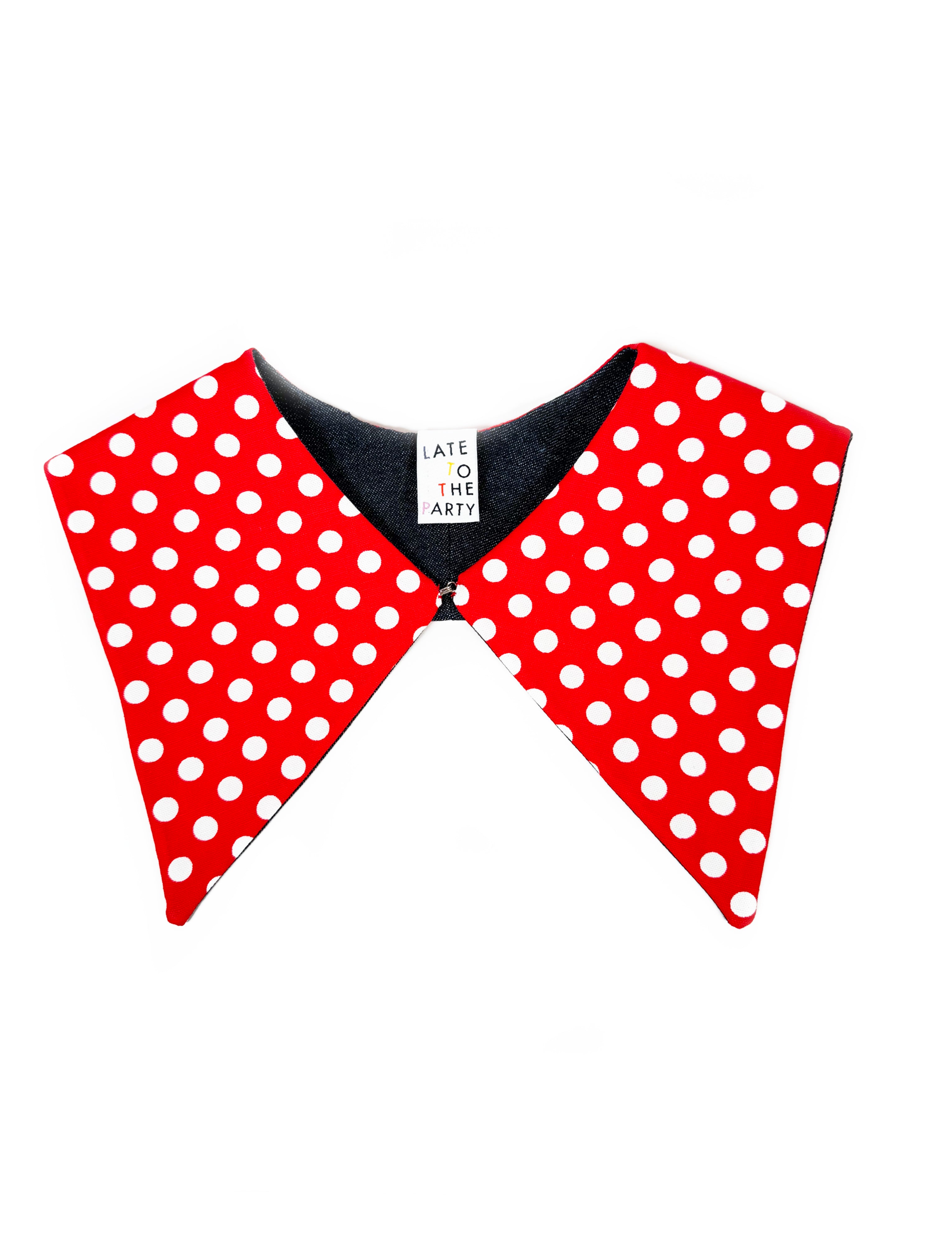 "Polka Dot Red" Detachable Collar - Late to the Party