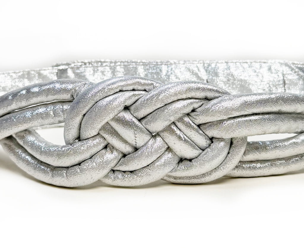 Braided Silver Fabric Belt - Late to the Party