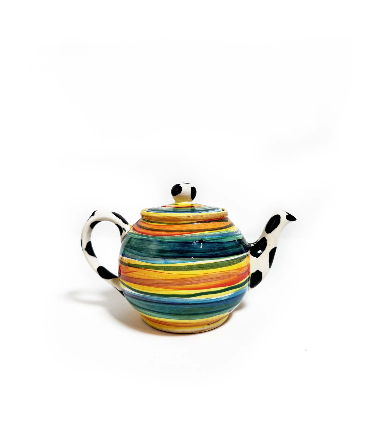 Striped Cow Print Teapot