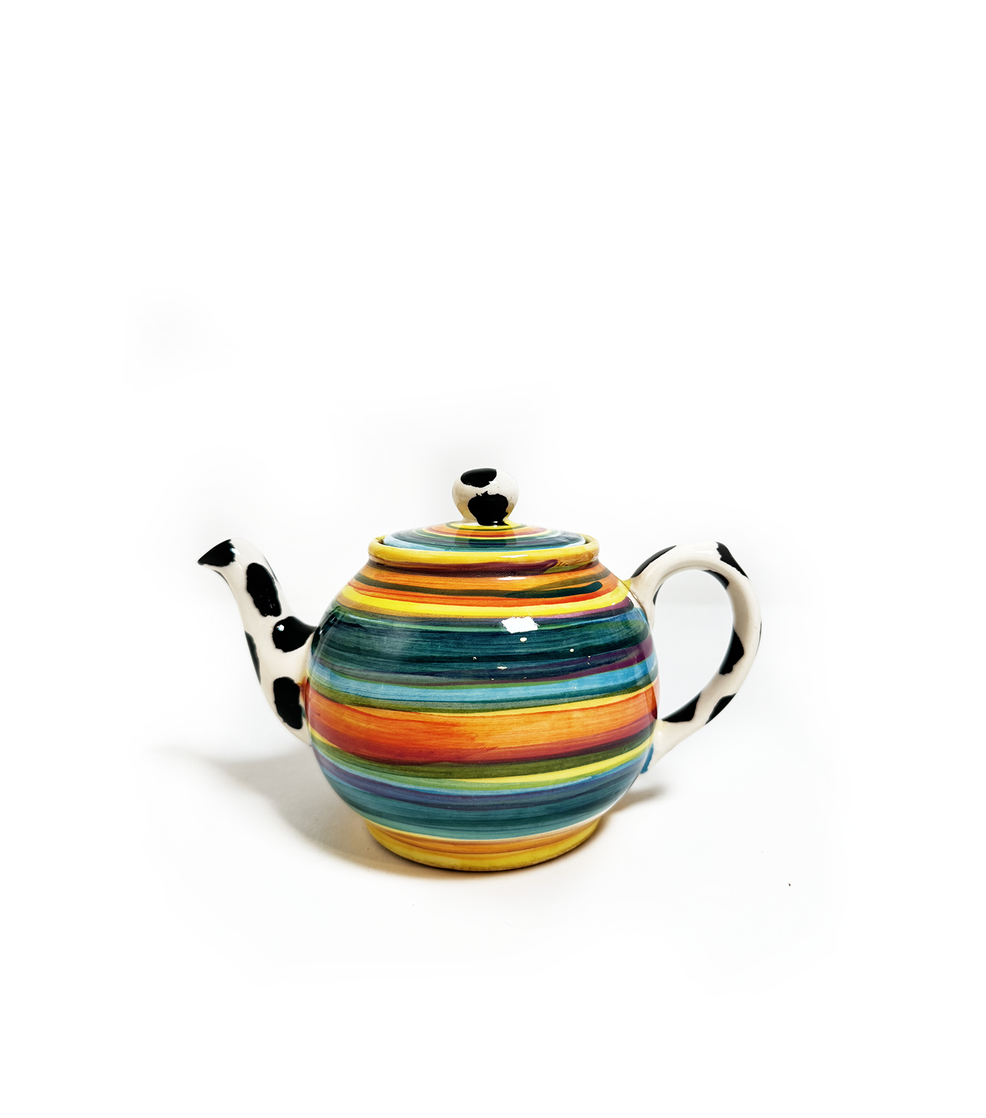 Striped Cow Print Teapot